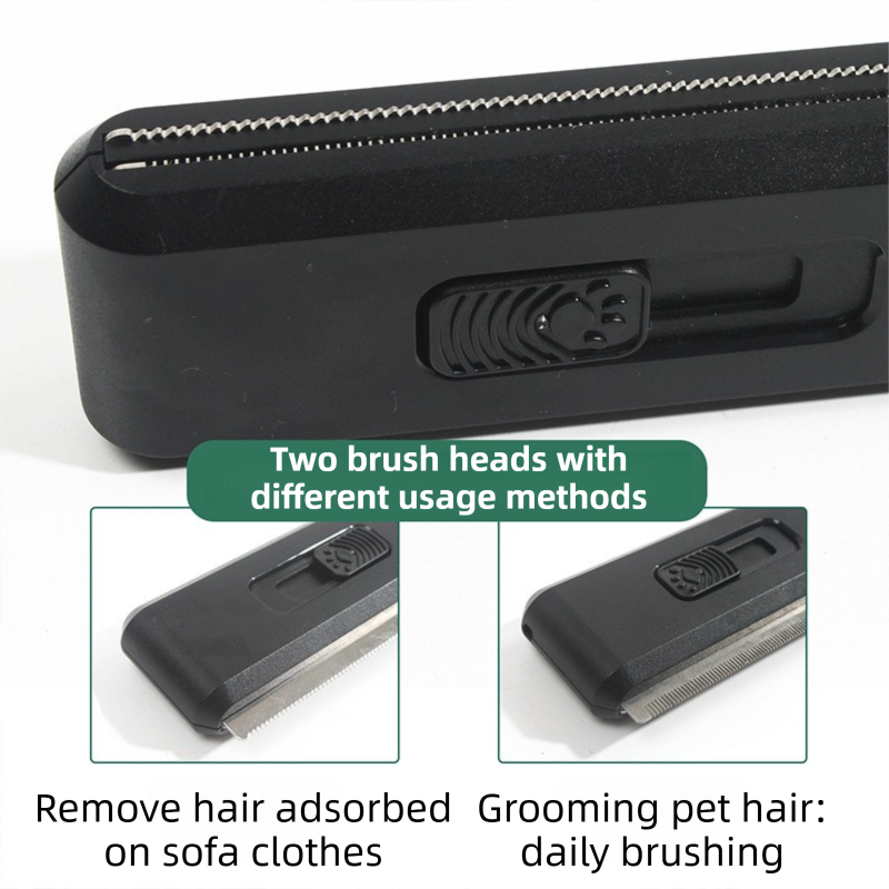 2-in-1 Self-Cleaning Pet Grooming Comb - Black