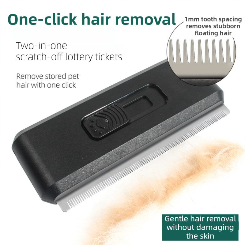 2-in-1 Self-Cleaning Pet Grooming Comb - Black