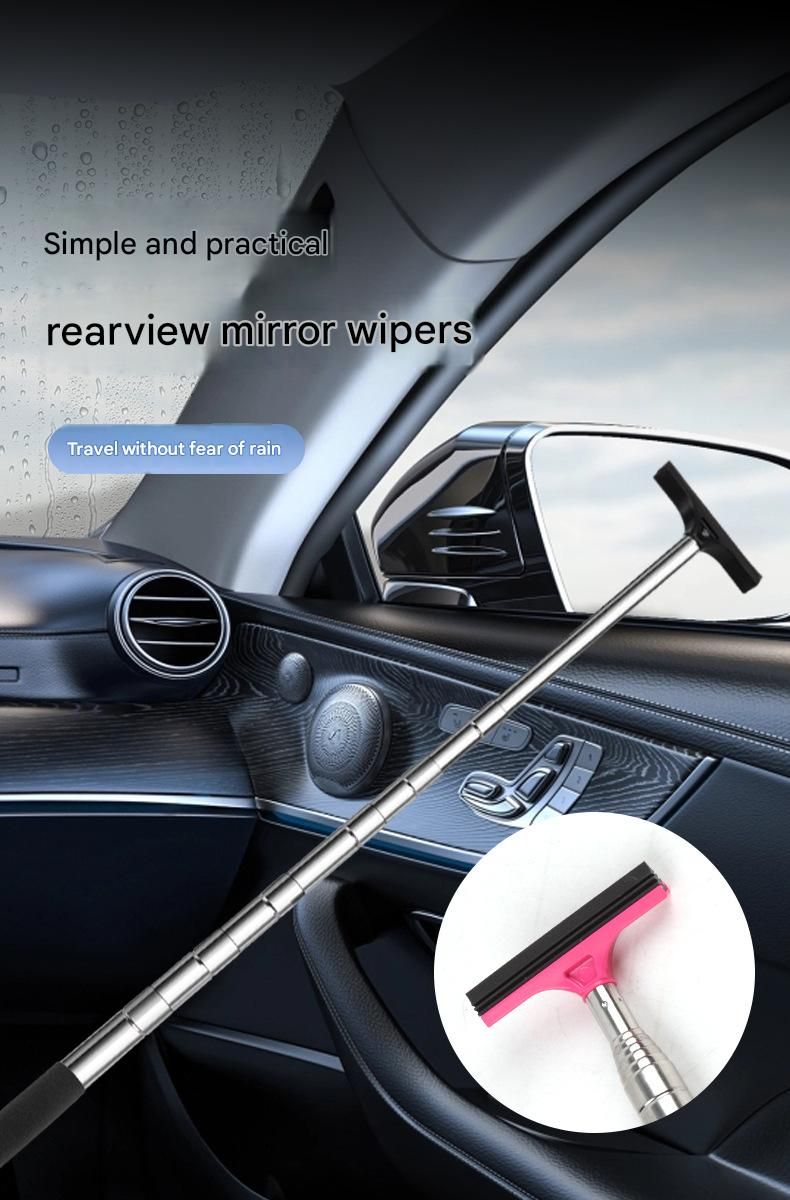 Telescopic Car Mirror Wiper 98cm - Black