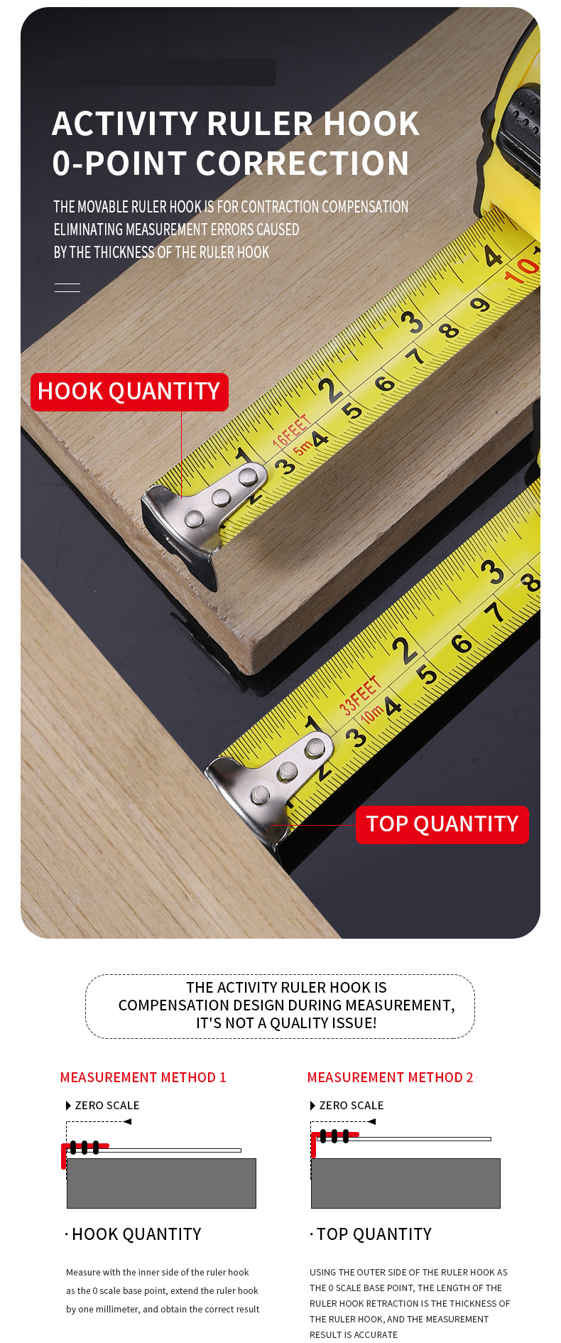 10m Heavy Duty Steel Tape Measure - Metric & Imperial