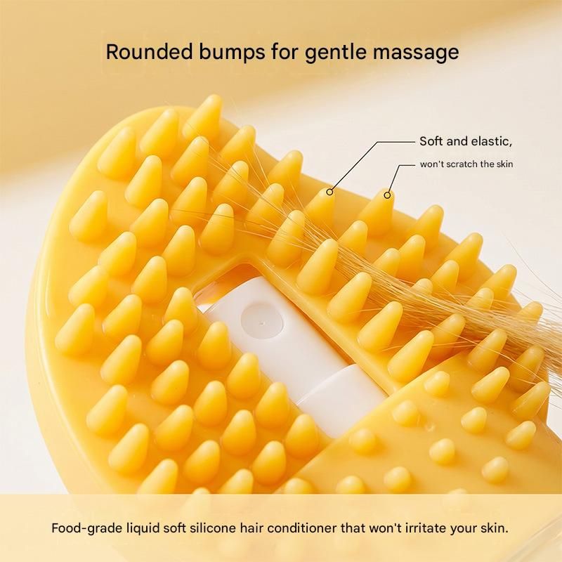Silicone Pet Shampoo Brush & Massage Comb - Grey