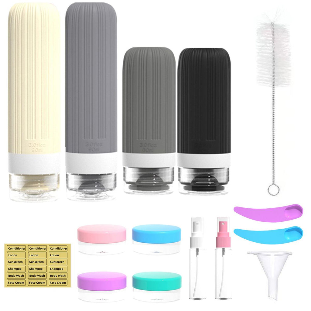 Silicone Travel Toiletry Bottles Set with Case - Style 07
