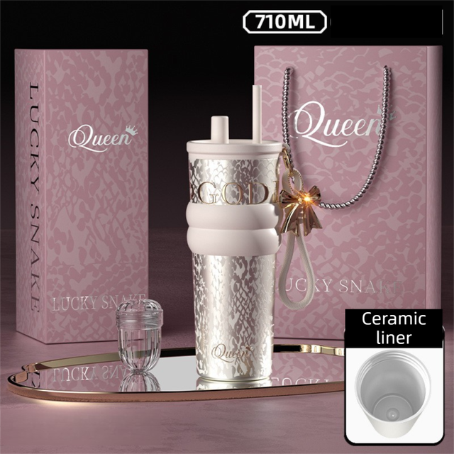 Aurora Starry Night Insulated Travel Mug 710ml - Silver (Ceramic)