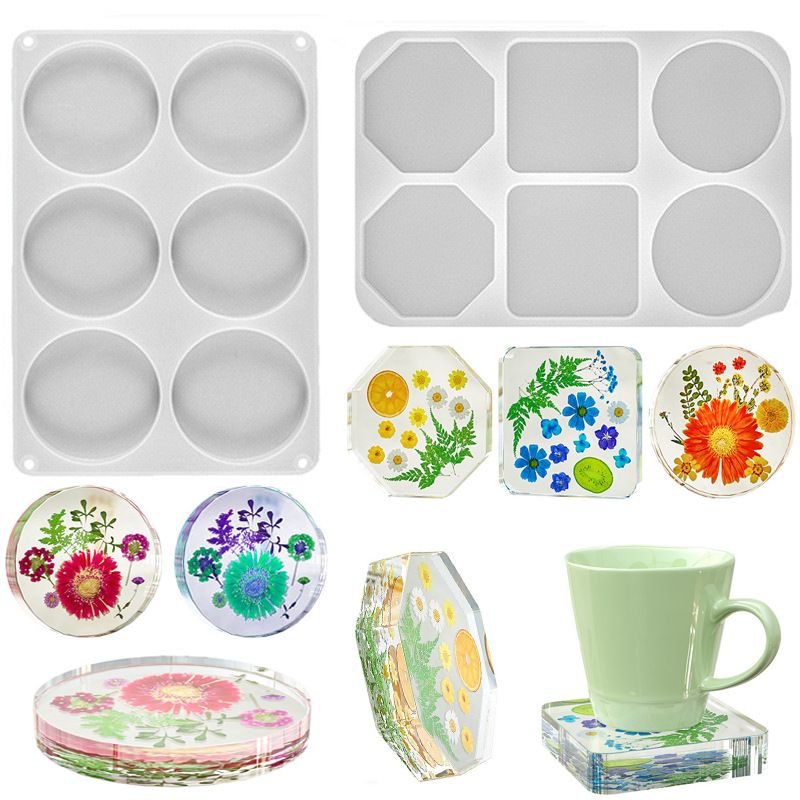 DIY Resin Coaster Silicone Mould Set - 2 Pack