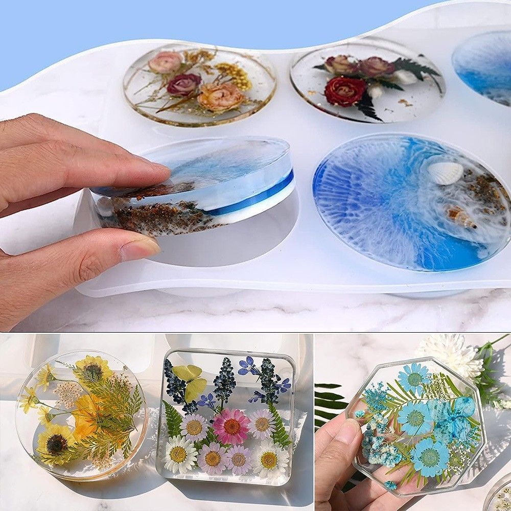 DIY Resin Coaster Silicone Mould Set - 2 Pack