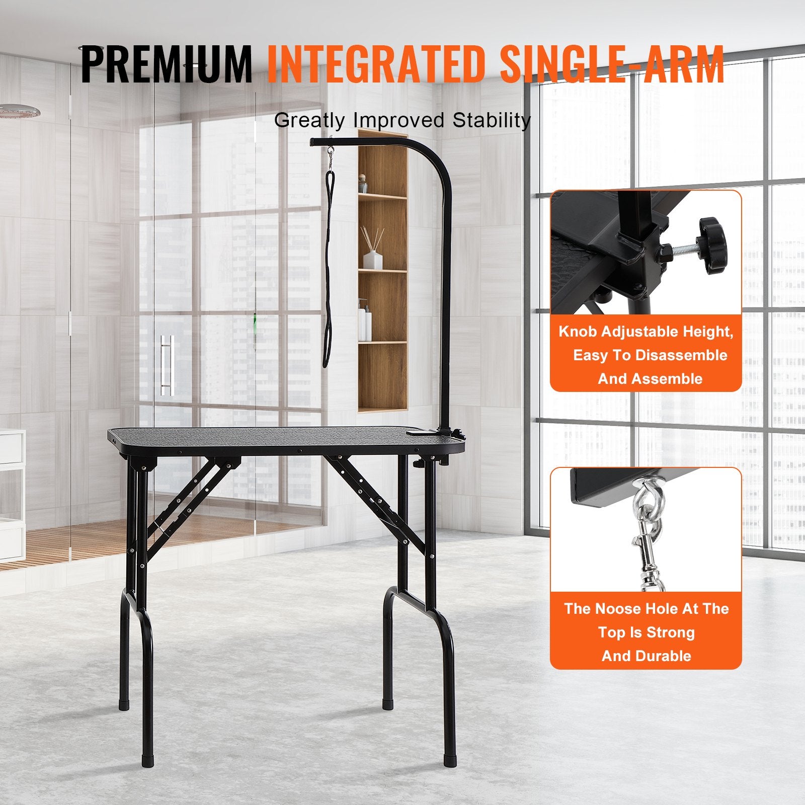 Foldable Pet Grooming Table Arm with Clamp