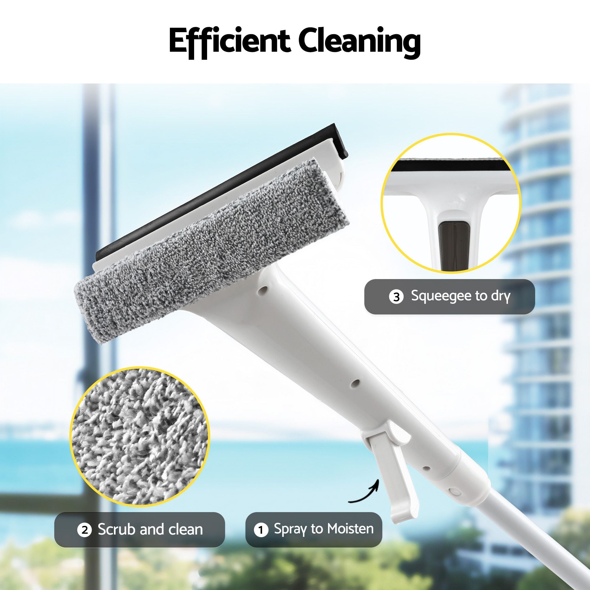 Giantz Extendable Window Cleaner with Water Tank 136cm