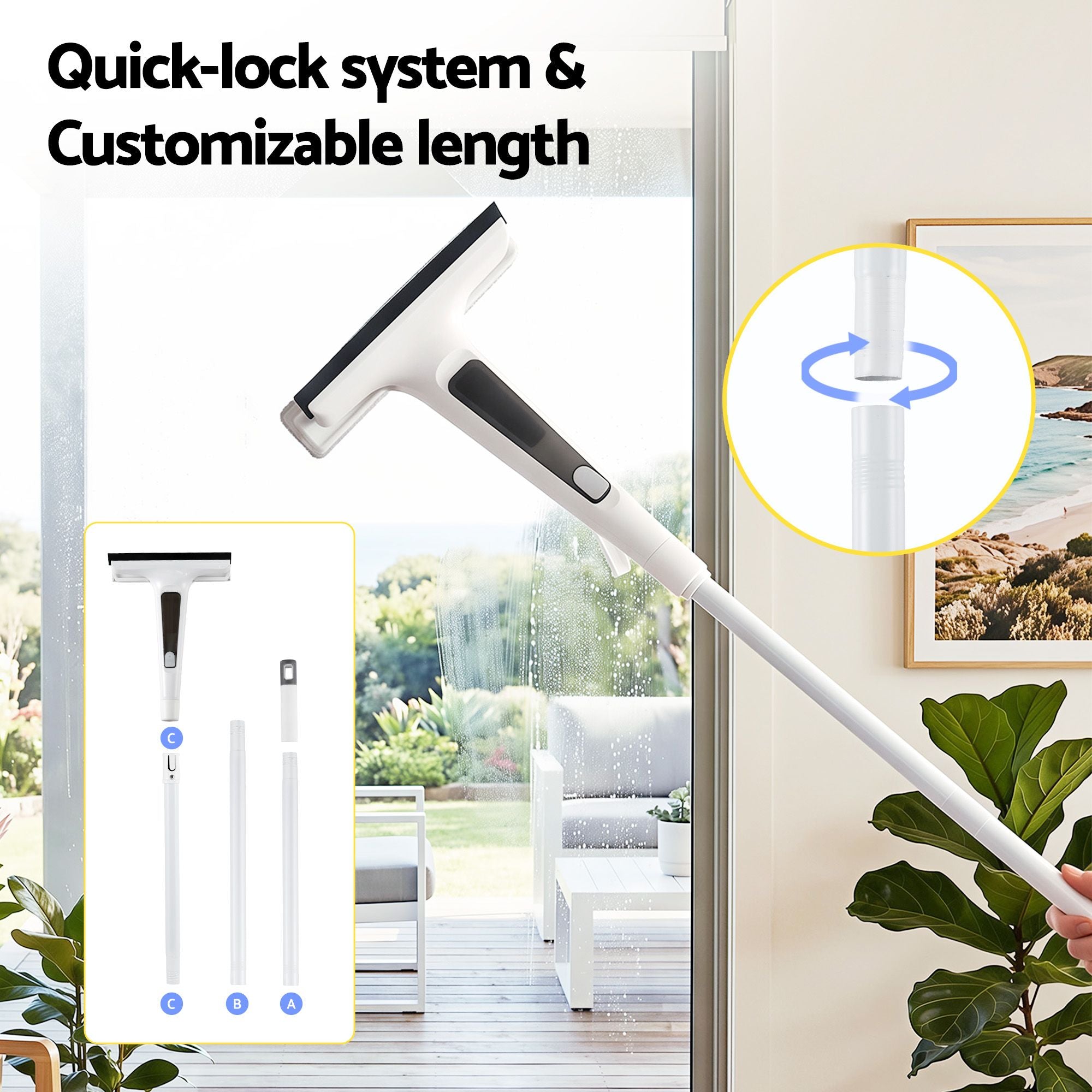 Giantz Extendable Window Cleaner with Water Tank 136cm