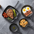 5-Star Chef Cast Iron Fry Pan Set - 4 Sizes
