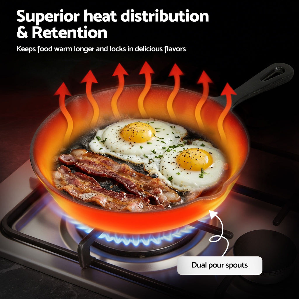 5-Star Chef Cast Iron Fry Pan Set - 4 Sizes