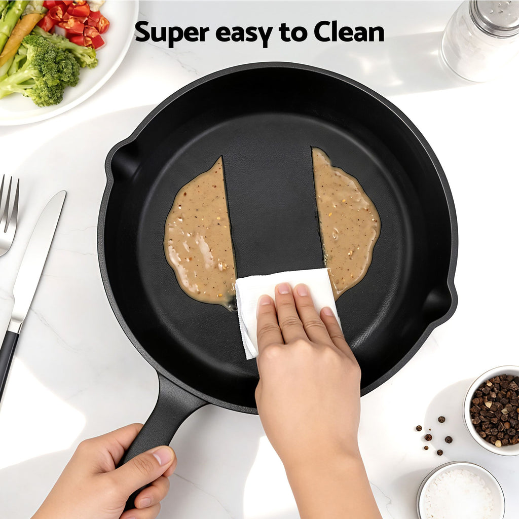 5-Star Chef Cast Iron Fry Pan Set - 4 Sizes